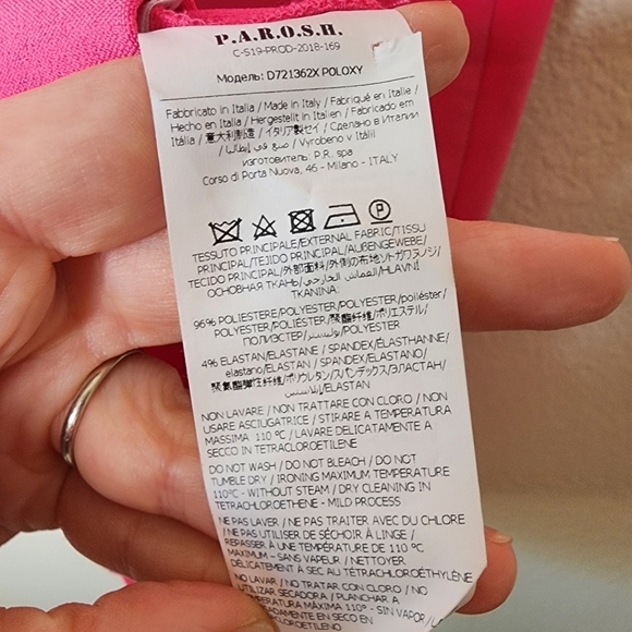 P.A.R.O.S.H. Pink Darter Waist Dress S - Picture 6 of 6